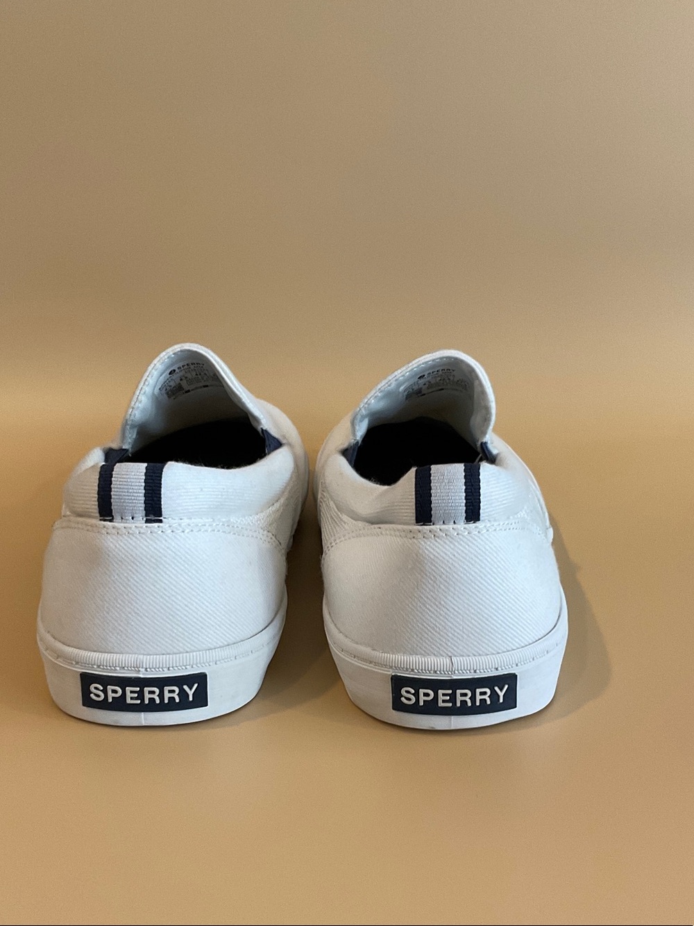 Sperry Men's Slip-On Canvas Sneakers in White - Picture 5 of 9